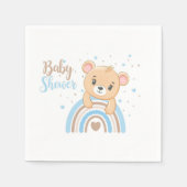 Adorable Bear Boho Rainbow Boy Baby Dusche Serviette (Vorderseite)