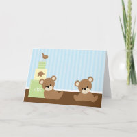 Adorable Bears Twins Baby Dusche Danke