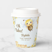Adorable Bee Baby shower Gender Neutral Pappbecher (Vorderseite)