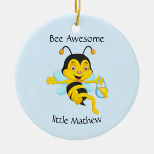 Adorable Bee Boy Cartoon Keramik Ornament