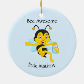 Adorable Bee Boy Cartoon Keramik Ornament (Hinten)