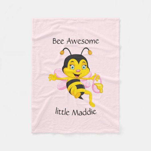Adorable Bee Girl Cartoon Fleecedecke (Vorderseite)