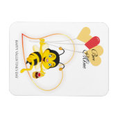 Adorable Bee Mine Valentine's Day Bee Cartoon Magnet (Horizontal)