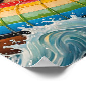 Adorable Berner Hund genießt Floattrip Poster (Ecke)