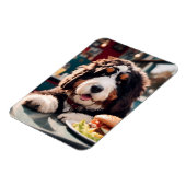 Adorable Bernerdoodle am Diner Magnet (Linke Seite)