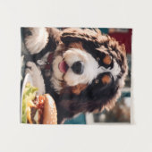 Adorable Bernerdoodle am Diner Wandteppich (Vorderseite (Horizontal))