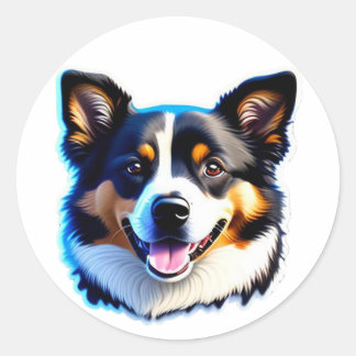 Adorable Bernese Puppy Happy Design Runder Aufkleber