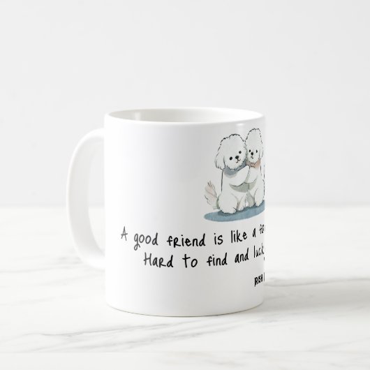 Adorable Bichon Friends mit einem Zitat Kaffeetasse (Vorderseite Links)