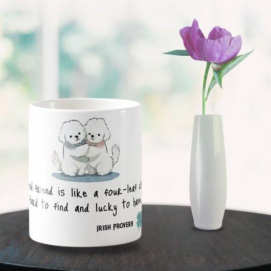 Adorable Bichon Friends mit einem Zitat Kaffeetasse