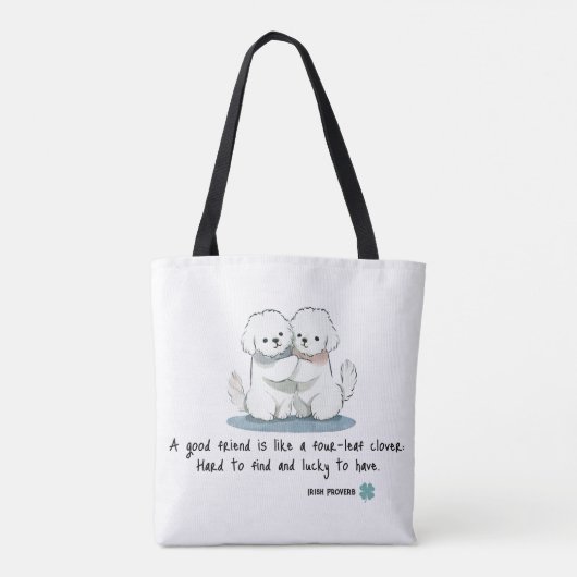 Adorable Bichon Friends with a Quote Tasche (Rückseite)