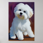 Adorable Bichon Havanese Puppy Watercolor Poster (Vorne)