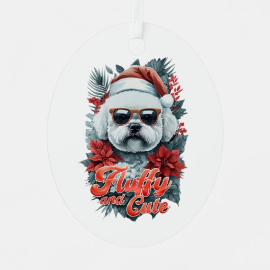 Adorable Bichon Ornament (Vorderseite)