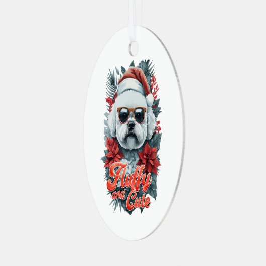 Adorable Bichon Ornament (Vorderseite links)