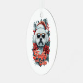 Adorable Bichon Ornament Aus Metall (Vorderseite links)