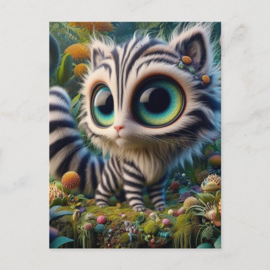 Adorable Big Eye Kitty Postkarte (Vorderseite)