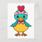 Adorable Bird mit Herz Postkarte (Vorderseite)