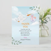 Adorable Birds Baby Dusche Danke Karten (Stehend Vorderseite)