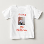 Adorable Birthday Boy Foto Baby T-shirt (Vorderseite)