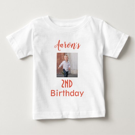 Adorable Birthday Boy Foto Baby T-shirt (Vorderseite)