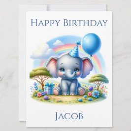Adorable Birthday Elephant Birthday Card