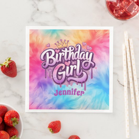 Adorable Birthday Girl Paper Napkin Serviette (Beispiel)
