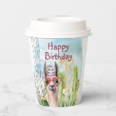 Adorable Birthday Llama Pappbecher (Rückseite)