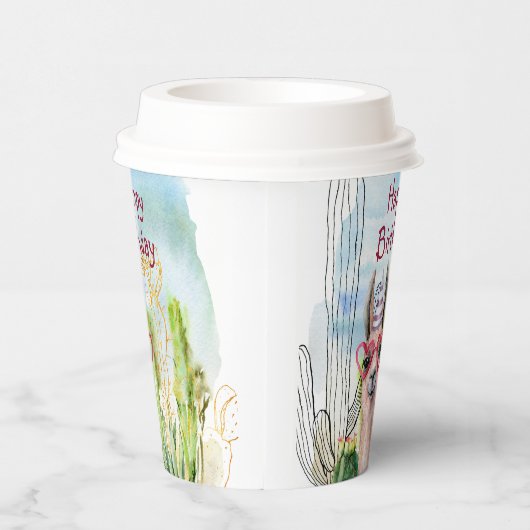 Adorable Birthday Llama Pappbecher (Rechts)