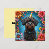 Adorable Birthday Party Hat Welpe Einladung (Vorne/Hinten)