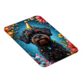Adorable Birthday Party Hat Welpe Magnet (Rechte Seite)