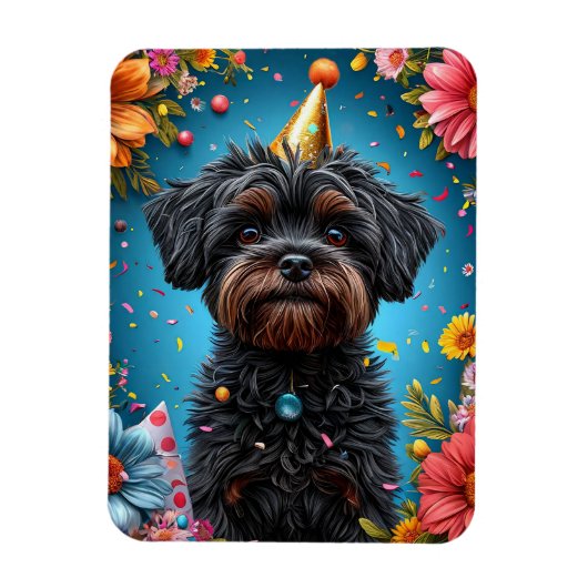 Adorable Birthday Party Hat Welpe Magnet (Vertikal)