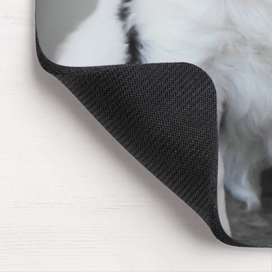 Adorable Black and White Puppy Mousepad (Ecke)