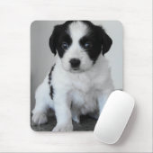 Adorable Black and White Puppy Mousepad (Mit Mouse)