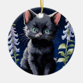 Adorable Black Cat Ornaments Keramik Ornament (Vorne)