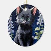Adorable Black Cat Ornaments Keramik Ornament (Links)