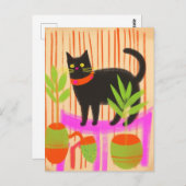 Adorable Black Cat Postkarte (Vorne/Hinten)