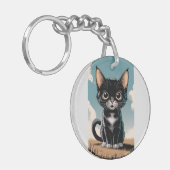 Adorable Black Cat Schlüsselanhänger (Vorderseite links)