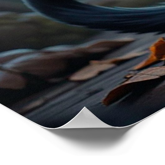 Adorable Black Cat Wear Hexenhut Poster (Ecke)