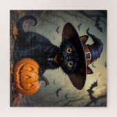 Adorable Black Cat Wear Hexenhut Puzzle (Horizontal)