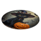 Adorable Black Cat Wear Hexenhut Schneidebrett (Ecke)