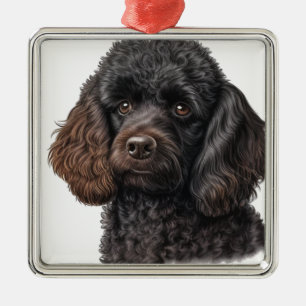 ADORABLE BLACK FRANZÖSISCH PODLE PUPPY HUND ORNAMENT AUS METALL