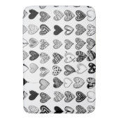 Adorable Black Heart Scribble Zeichnend Badematte (Vorderseite Vertikal)