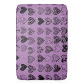 Adorable Black Heart Scribble Zeichnend Bath Mat Badematte (Vorderseite Vertikal)