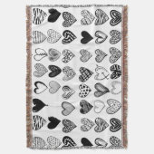 Adorable Black Heart Scribble Zeichnend Decke (Vorderseite Vertikal)