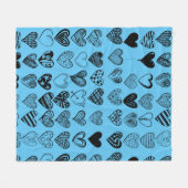 Adorable Black Heart Scribble Zeichnend Fleece Lee (Vorderseite (Horizontal))