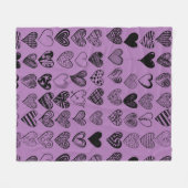 Adorable Black Heart Scribble Zeichnend Fleece Lee (Vorderseite (Horizontal))