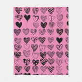 Adorable Black Heart Scribble Zeichnend Fleece Lee (Vorderseite)