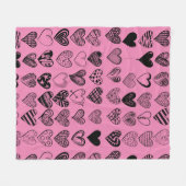 Adorable Black Heart Scribble Zeichnend Fleece Lee (Vorderseite (Horizontal))