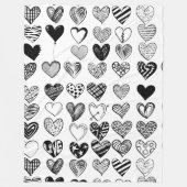 Adorable Black Heart Scribble Zeichnend Fleecedecke (Vorderseite)