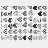 Adorable Black Heart Scribble Zeichnend Fleecedecke (Vorderseite (Horizontal))