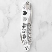 Adorable Black Heart Scribble Zeichnend Kellnermesser (Rückseite)